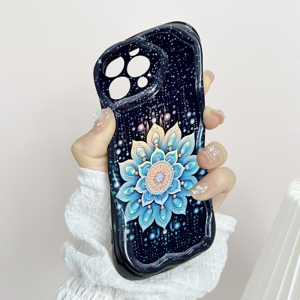 Cute Cartoon Pattern Cream Texture Casing Wavy Edge Soft Silicone Cover Phone Case for Huawei Honor Infinix Tecno iPhone
