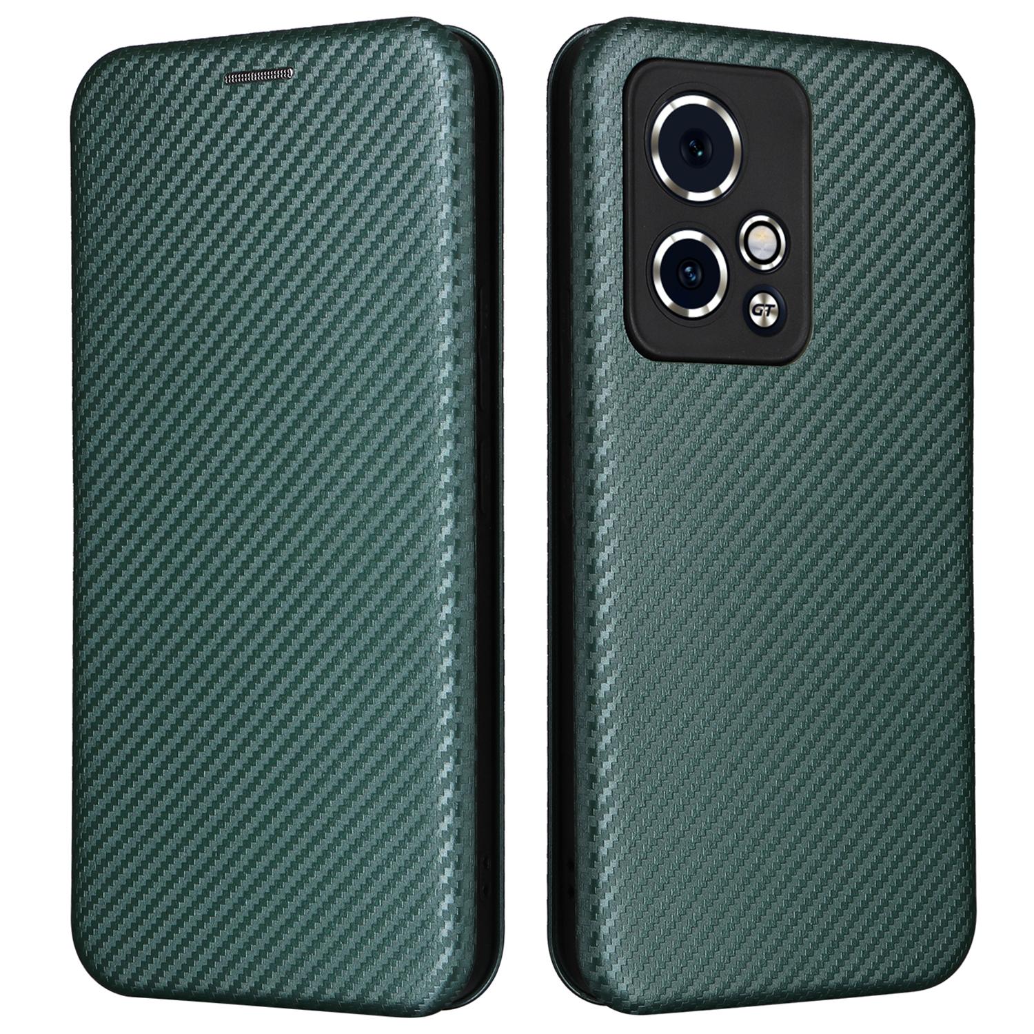 

For Honor 90 GT 5G Leather Flip Case with Card Slot Carbon Fiber Texture Phone Cover E