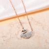 Naszyjnik z zawieszką Złe Oko i Łabędź - Delikatny Łańcuszek Klawikularny Damski z Bijącym Sercem.