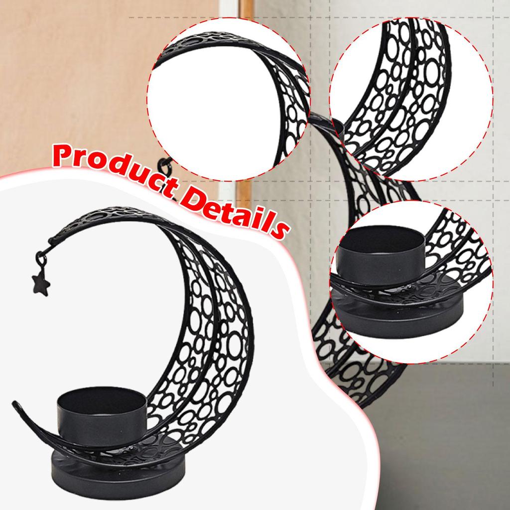 Mond Kerzenhalter Dekoration Metall für Esszimmer Schreibtisch Hochzeit