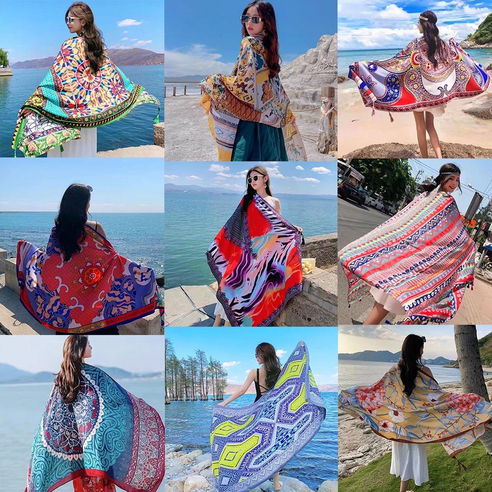 90x180cm Bikini Large Shawl Wrap Long Headband Hijab Shawl New Swimsuit Wrap  Summer