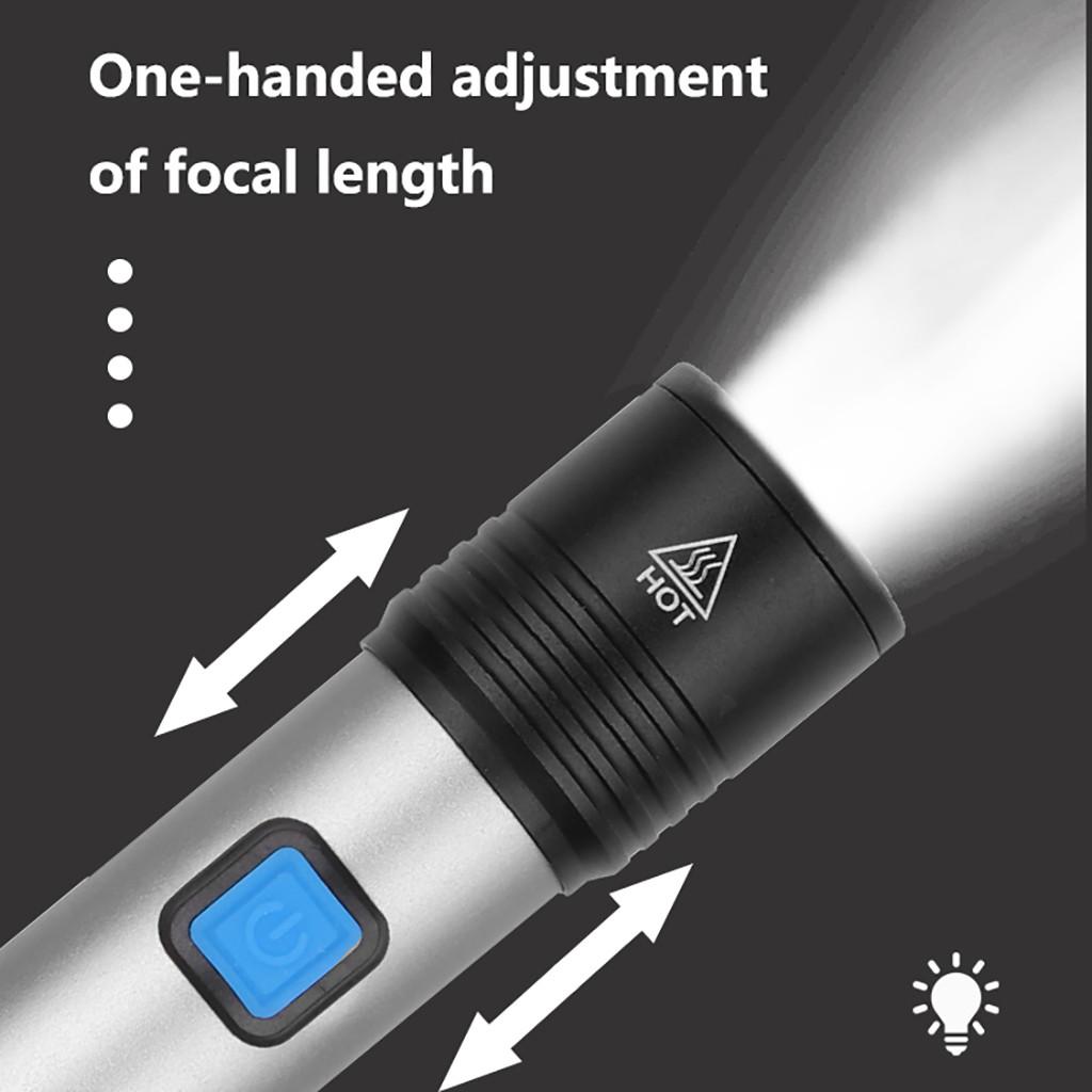 Zoomable  LED Rechargeable Torch Flashlight Work Light Headlamp Camp