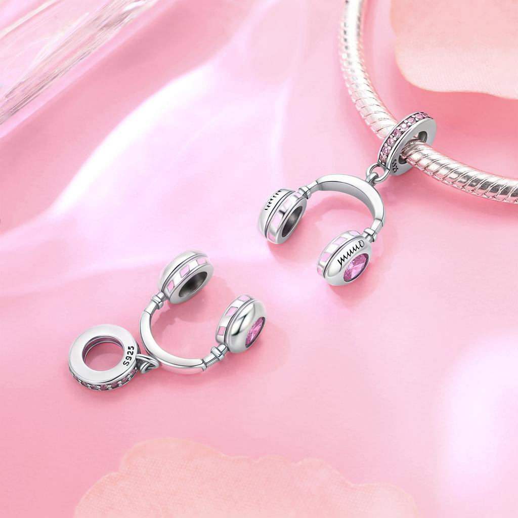 925 Silver Game Music Headphones Series Charms Fit 4MM hole diameter Beads Bracelet for Women Jewelry gift making