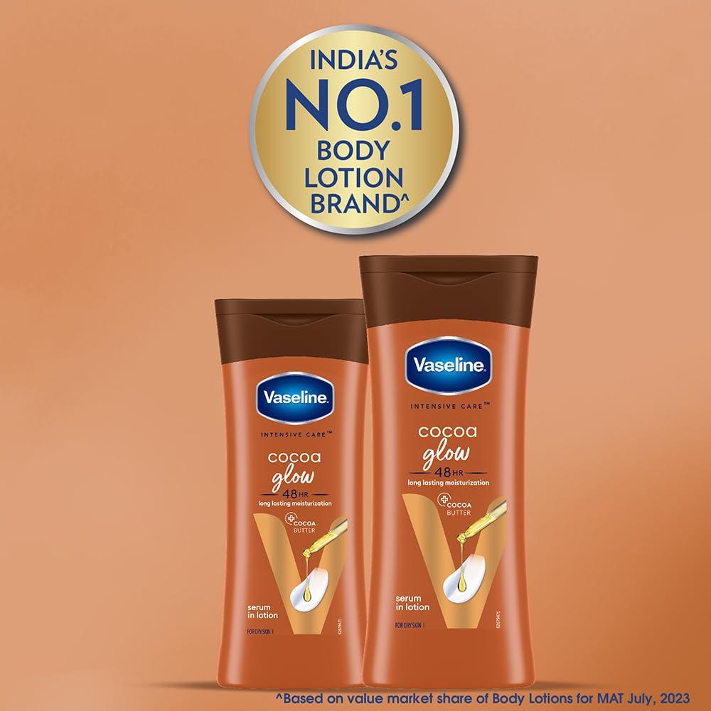 Vaseline Intensive Care Cocoa Glow Body Lotion 200 Ml Deep Moisture Fast Absorbing For Dry Dull Skin