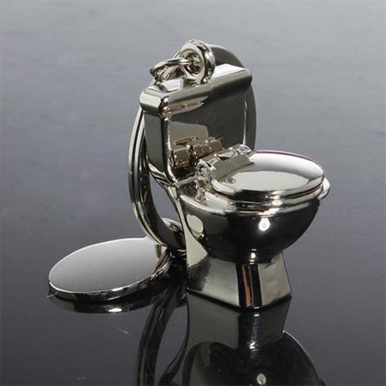 Creative 3D Pendant Toilet Keychain Simulation Mini Keyring Fashion Gift Decor
