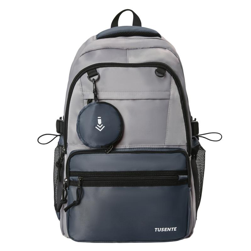 Junior High School Schoolbag Women Large Capacity Backpack Men Color Block Backpack