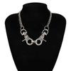 Fashion Stainless Steel Hip-Hop Pendant Creative Necklace Men Women Personality Powerful Keychain Elegant Jewelry Accessories