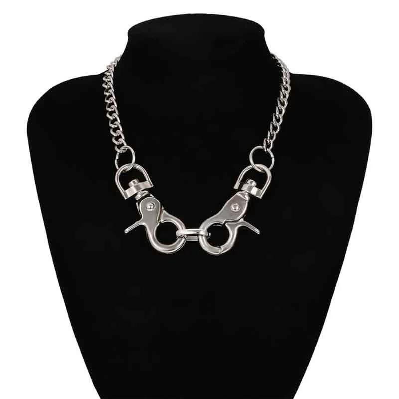 

Fashion Stainless Steel Hip-Hop Pendant Creative Necklace Men Women Personality Powerful Keychain Elegant Jewelry Accessories 50cm