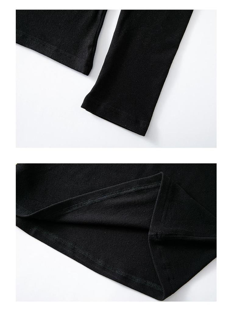 Cotton Cocoon Off-Shoulder Half-High Neck Slim Long-Sleeve Top for Women - 2026 Spring/Autumn Collection