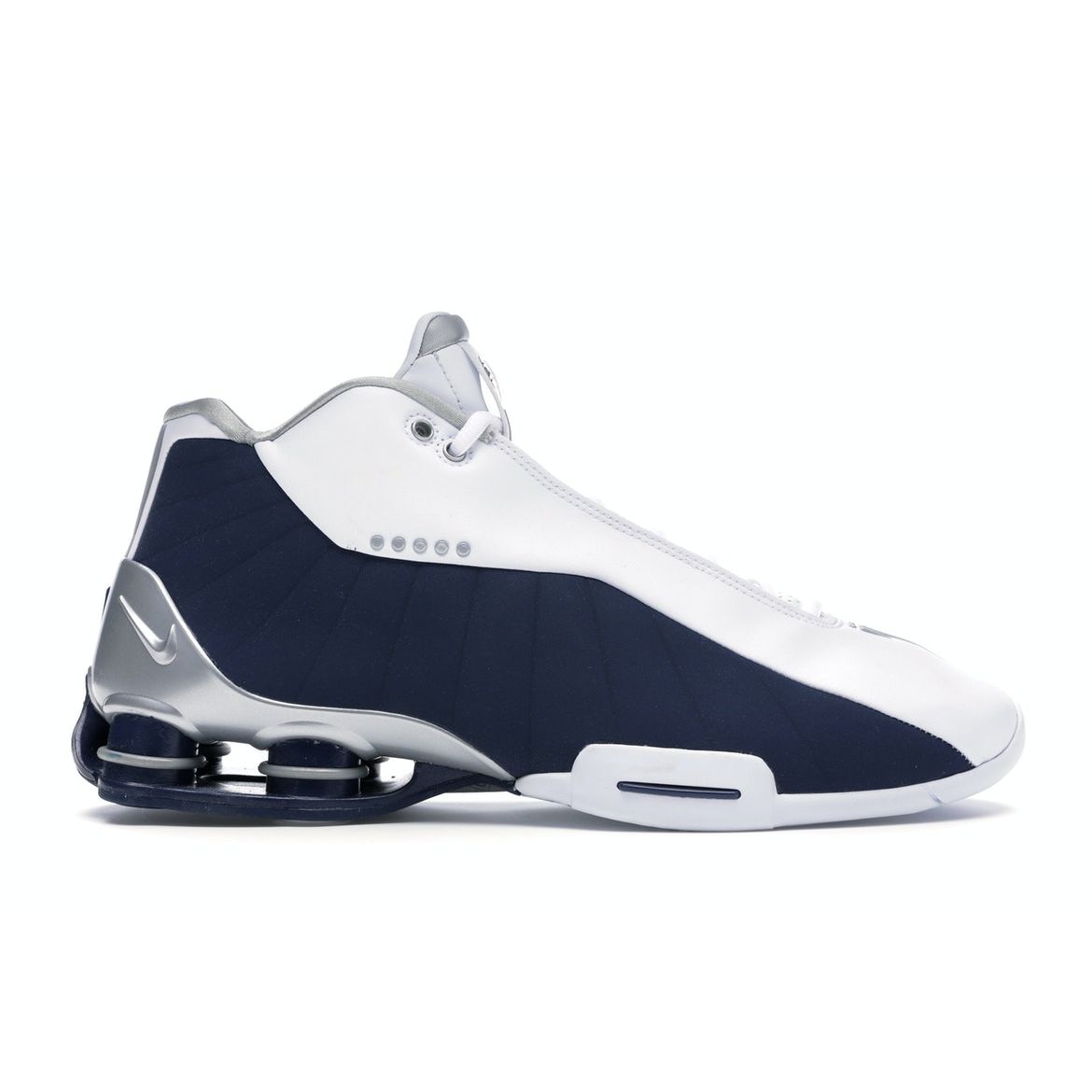 

Мужские кроссовки Nike Shox BB4 Retro Olympics 2019 Синий Белый Металлик-Серебристый-Полночь-Темно-Синий AT7843-100