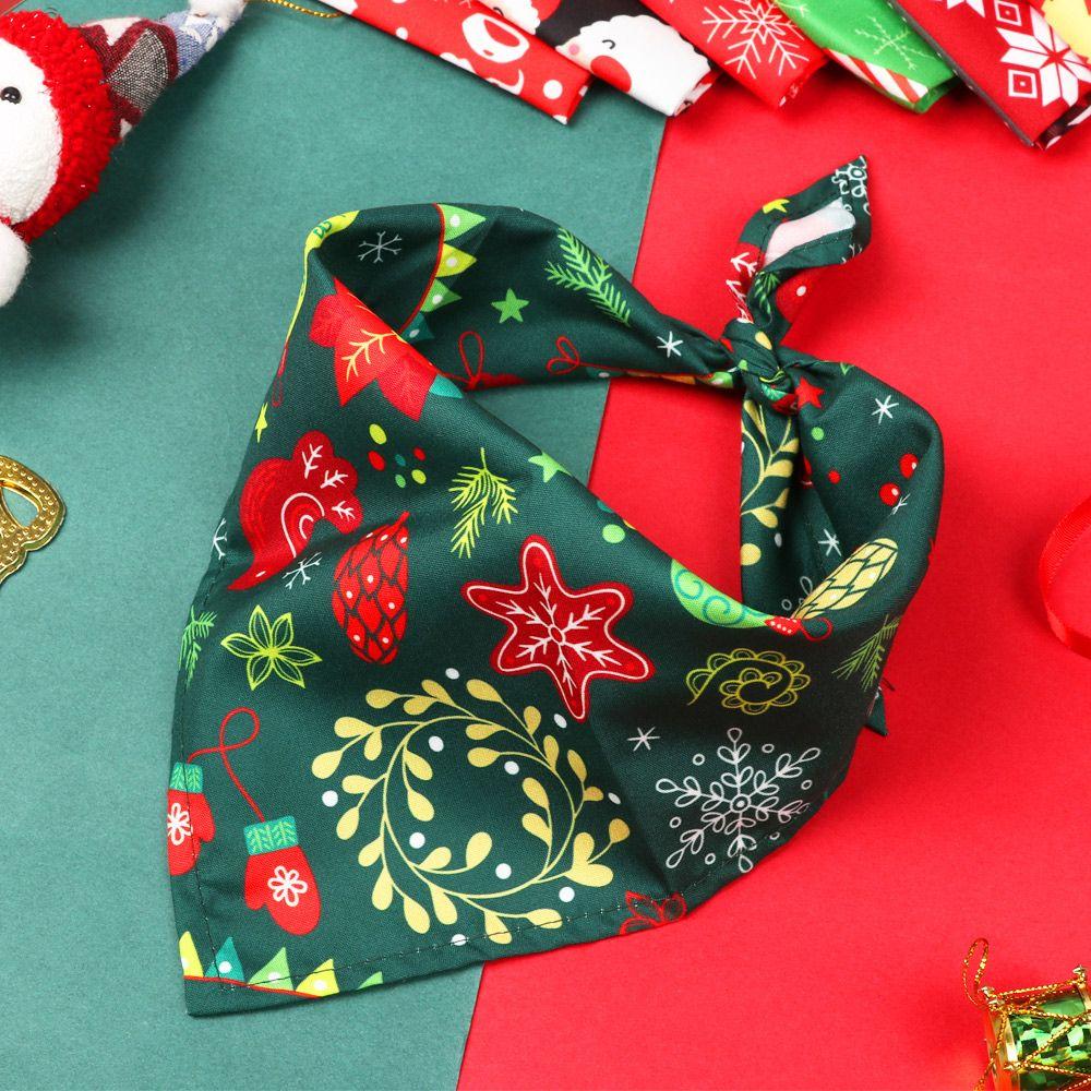 Nya Husdjurskostymtillbehör Tryckta haklappar Husdjursbandana Triangulär halsduk Hundkatt Halsband