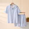 Polka dot pajamas women's summer pure cotton two-piece set doll collar short-sleeved shorts sweet student loungewear can be worn outside