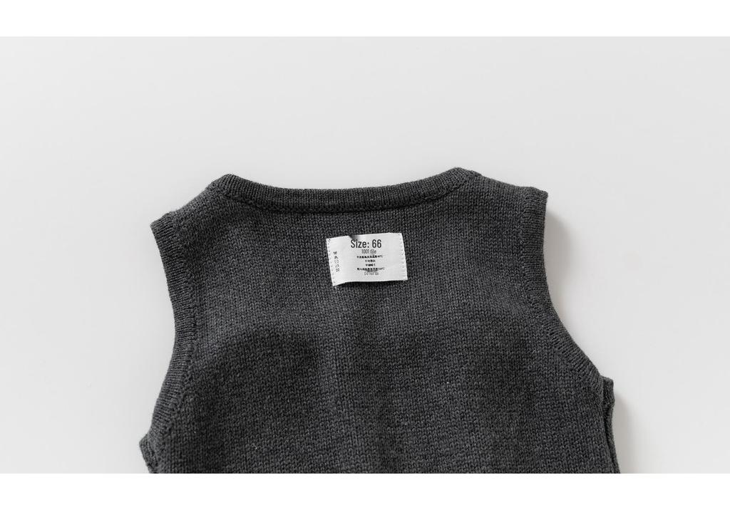2025 Autumn/Winter Unisex Baby Wool Knit Dark Grey Overalls Jumpsuit