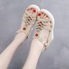 2025 Women's Wedges  Fashion Summer Shoes For  Bohemian Style Platform Sandals Genuine Leather