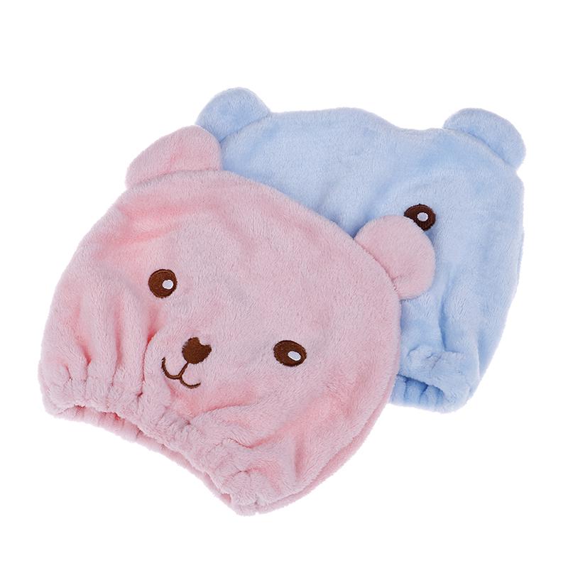 Cheap 1Pc Cute Bear Shower Cap Microfiber Bath Hats Dry Hair Cap Joom