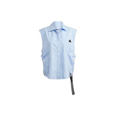 City Escape Casual Sports Vest With Stand Collar Women Vest Blue IA2138