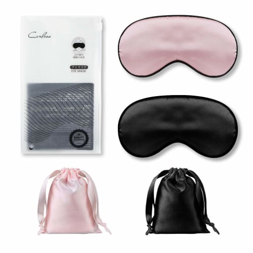 Carlcoo Silk Eye Mask, a Sleep Aid with Light Blocking, Ideal for Napping and Fatigue Recovery, Relieves Eye Fatigue, No Pressure, Adjustable Length,