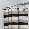 Striped Shower Curtain Modern Design with Black, White, and Beige Colors for Bathroom Decor Waterproof Fabric Shampoo Soap Dispe
