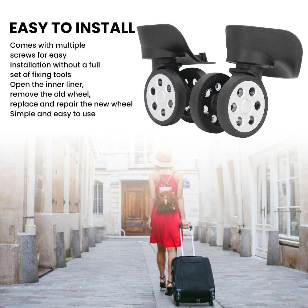 2 Pcs Silent Shock Absorbing Luggage Wheels Double Row 360 Degree Rotating Universal Wheels Matching Screws