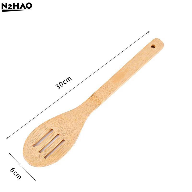 8-piece Kitchen Utensil Set, Bamboo Spoons And Spatulas, Wooden Kitchen Utensils, Cooking Tools, Mixing Set