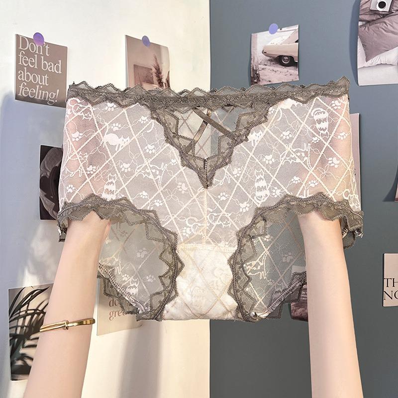 Luxurious lace underwear for women sexy comfortable mid waist triangle Panties
