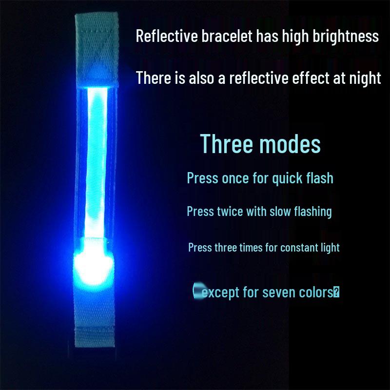 LED Reflective Flashing Wristband for Running, Cycling, Mountaineering - Custom Logo Available