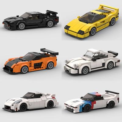 MOC Speed Super Racing Car F40 RS6 City Sports Model Building Blocks Classic Rally Old Race Vehicle Bricks Technical Kids Toys