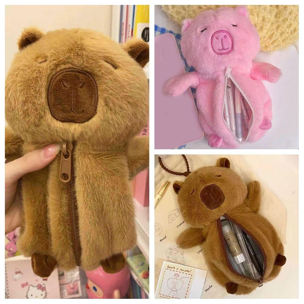 Large Capacity Pen Bag Capybara Toy Storage Bag High Quality Stationery Organizer  Gift