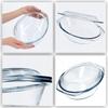 Plat à gratin - kadax - ovale 2.9l - verre résistant à la chaleur - couvercle inclus - design contemporain