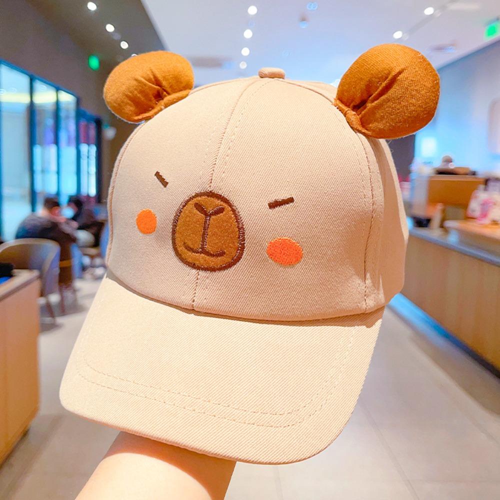 Cotton Children Baseball Hat Thin Baby Sunscreen Hat Adjustable Capybara Peaked Cap  Summer