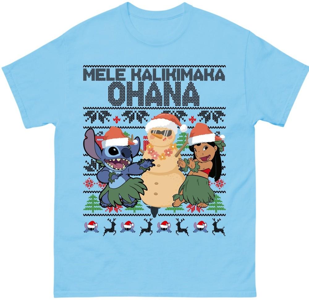 Lilo Stitch Christmas T Shirt Funny Stitch Xmas Outfit Unisex Tee Shirt Gift S