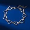 1PC Openwork Heart Ankle Chain For Women, Summer Beach Vacation Jewelry, Minimalist Alloy Anklet, Fashionable Foot Accessory For Travel Wedding Gift