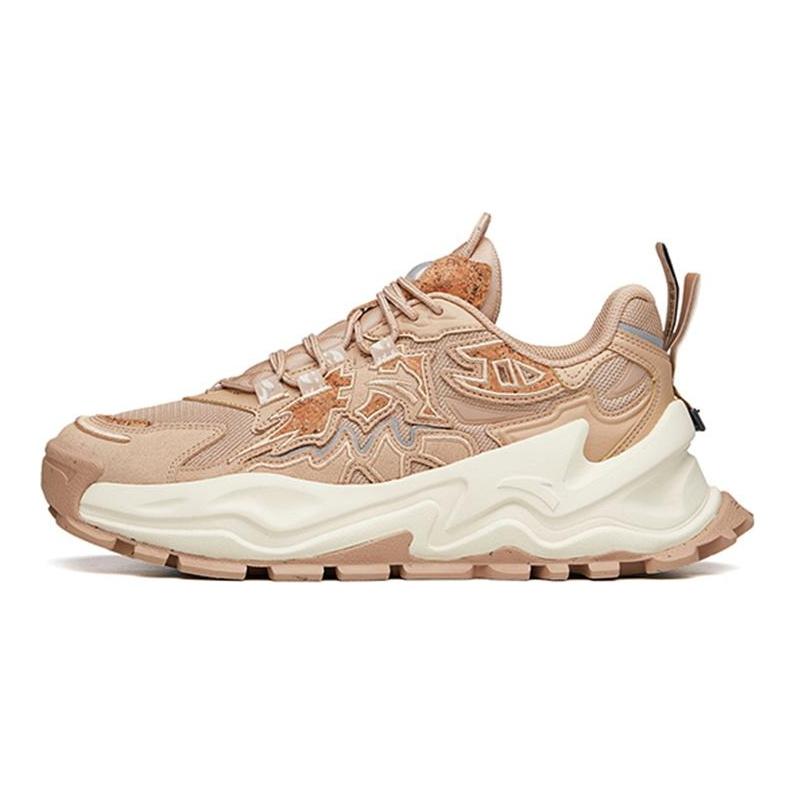 Anta Cushioning Slip Resistant Abrasion Resistant Low top Chunky Sneakers Men's Dusty Pink 912138846-2