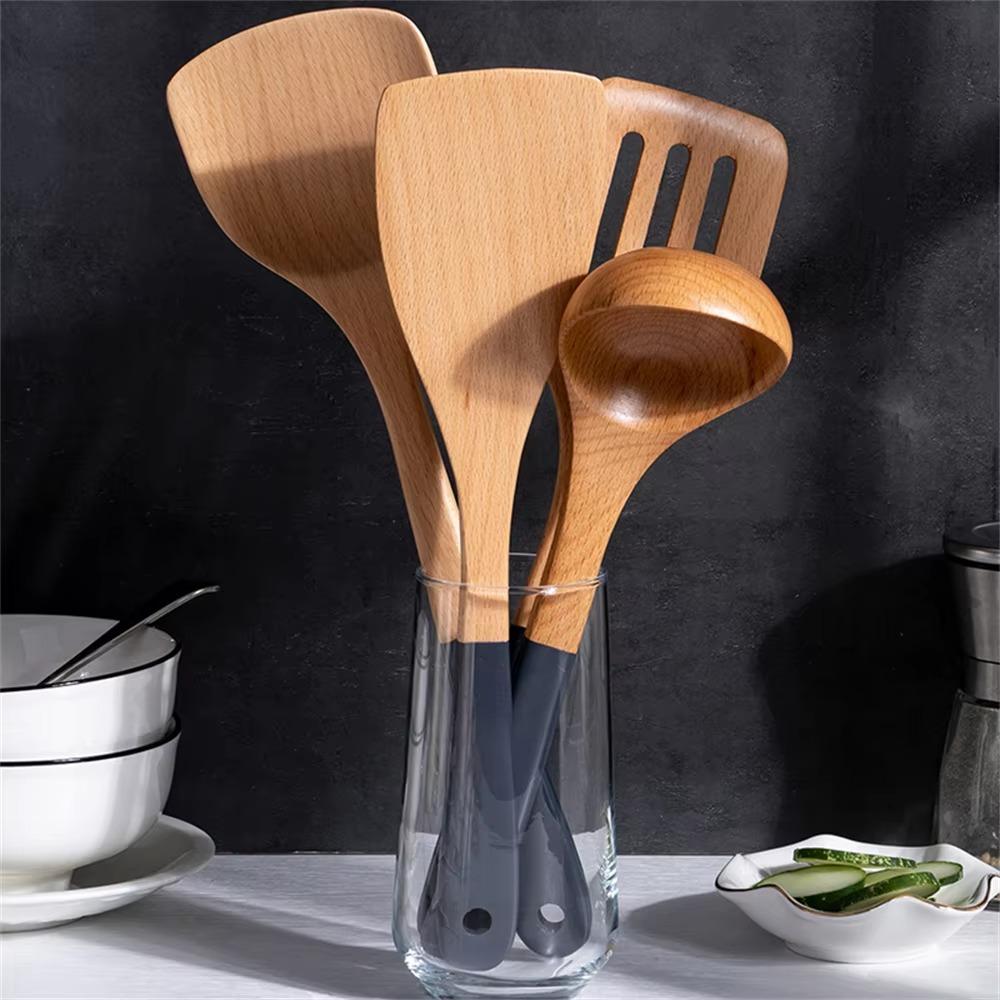 3/5 Pcs Non-stick Kitchen Spoon Spatula Set Long Handle Cooking Utensil Set Restaurant