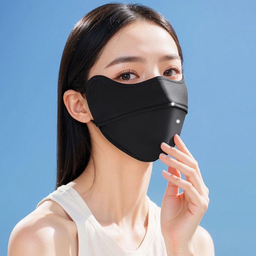Breathable Ice Silk Sunscreen Mask Sunscreen Face Scarf Face Gini Mask Summer Face Cover  Sports