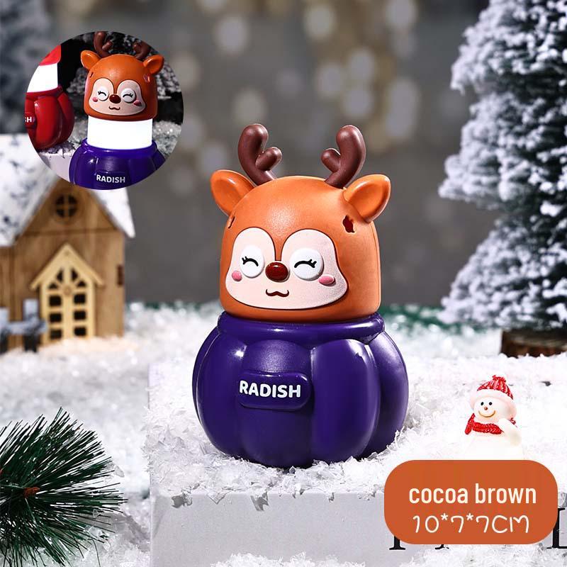 Cartoon Reindeer Night Light: Luminous Christmas Ornament & Student Gift