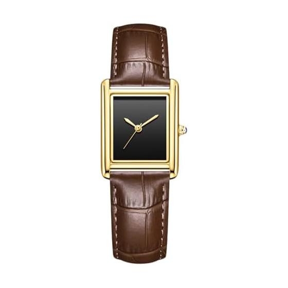 RORIOS Pair Watches Couple Watches Ladies Popular Lightweight Quartz Rome Analog Square Arm Watch Leather Band Simple Stylish Casual Business
