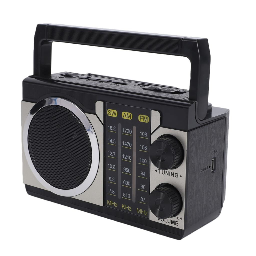 Retro Bluetooth Speaker AM FM SW Radio Vintage Wireless Speaker Rechargeable with Telescopic Antenna for Home Car