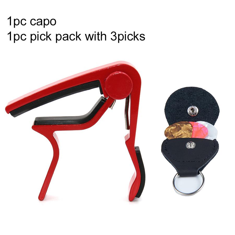 1 Stück Gitarren-Capo mit Paddel-Tasche für Akustik-E-Gitarre Einhand-Capos Mehrfarbiges Instrumenten-Gitarrenzubehör TMZ