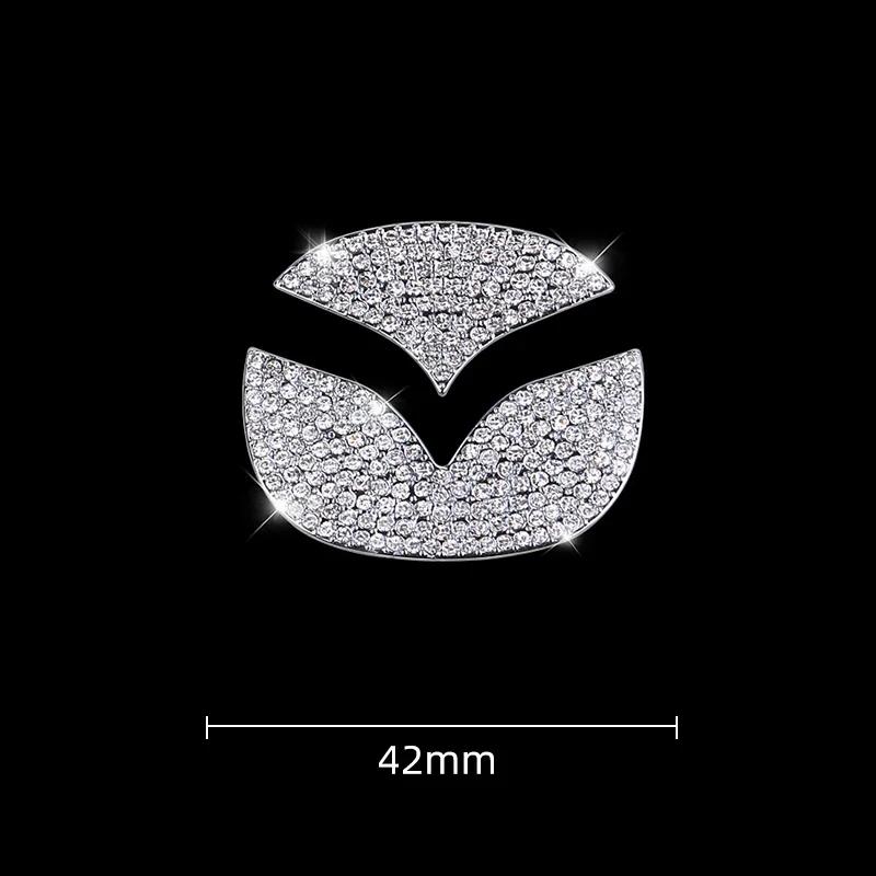 

For Mazda Car Steering Wheel Diamond Emblem Sticker for Mazda 3 6 2 CX-3 CX-4 CX5 CX9 CX3 CX4 CX-5 CX-9 2015-2020 Interior Acces срібний