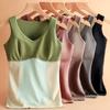 Womens Self Heating Velvet Thermal Vest Built In Brushed Padded Plus Size Winter Underwear