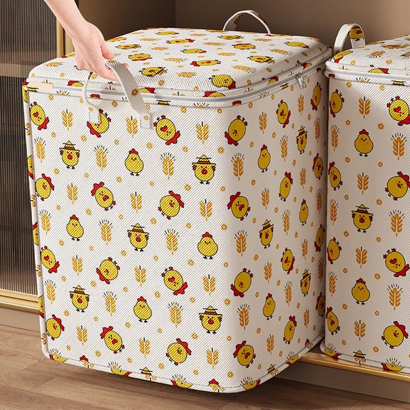 Foldable Quilt Storage Bag Large Capacity Clothing Wardrobe Organizer Dust-proof Organizer Blanket Packing Storage Box withZippe