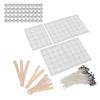 100Pcs 15cm Candle Wicks100Pcs Double Sided Wicks Stickers50Pcs Candle Shells10Pcs Wood Wicks Holders