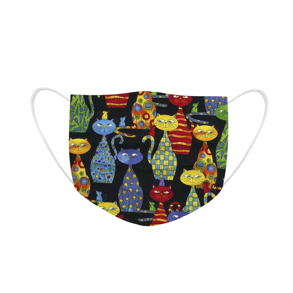 10KS Dospělá rouška Jednorázová obličejová rouška Průmyslová 3vrstvá s ušními smyčkami