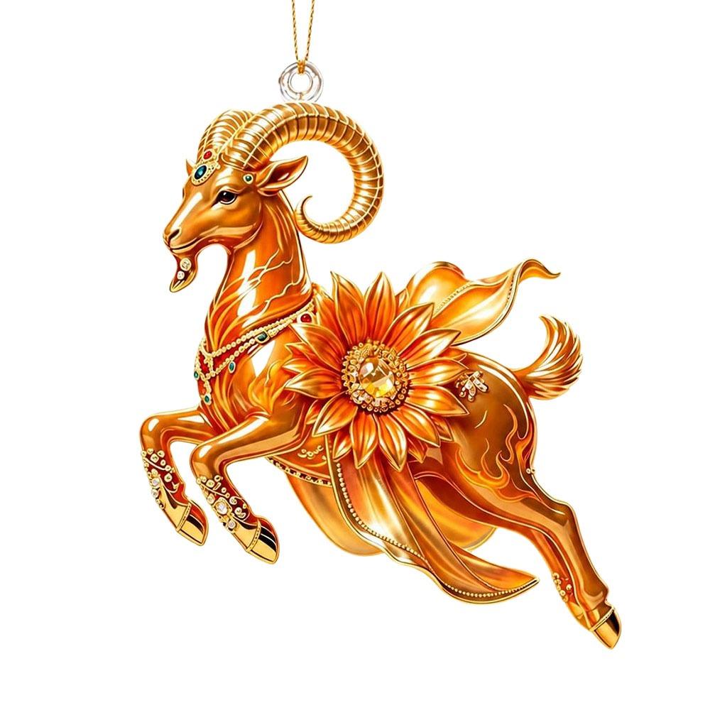 Galloping Goat Goat Hanging Ornament Shining Animal Hanging Decoration  Christmas Tree Ornament