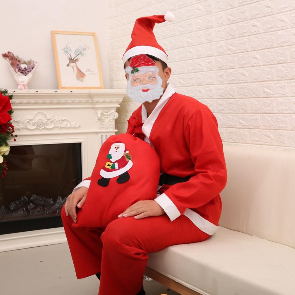 Make Up Santa Claus Dress Up Hat Beard Christmas Santa Costume Suit Fashion   Festival Party