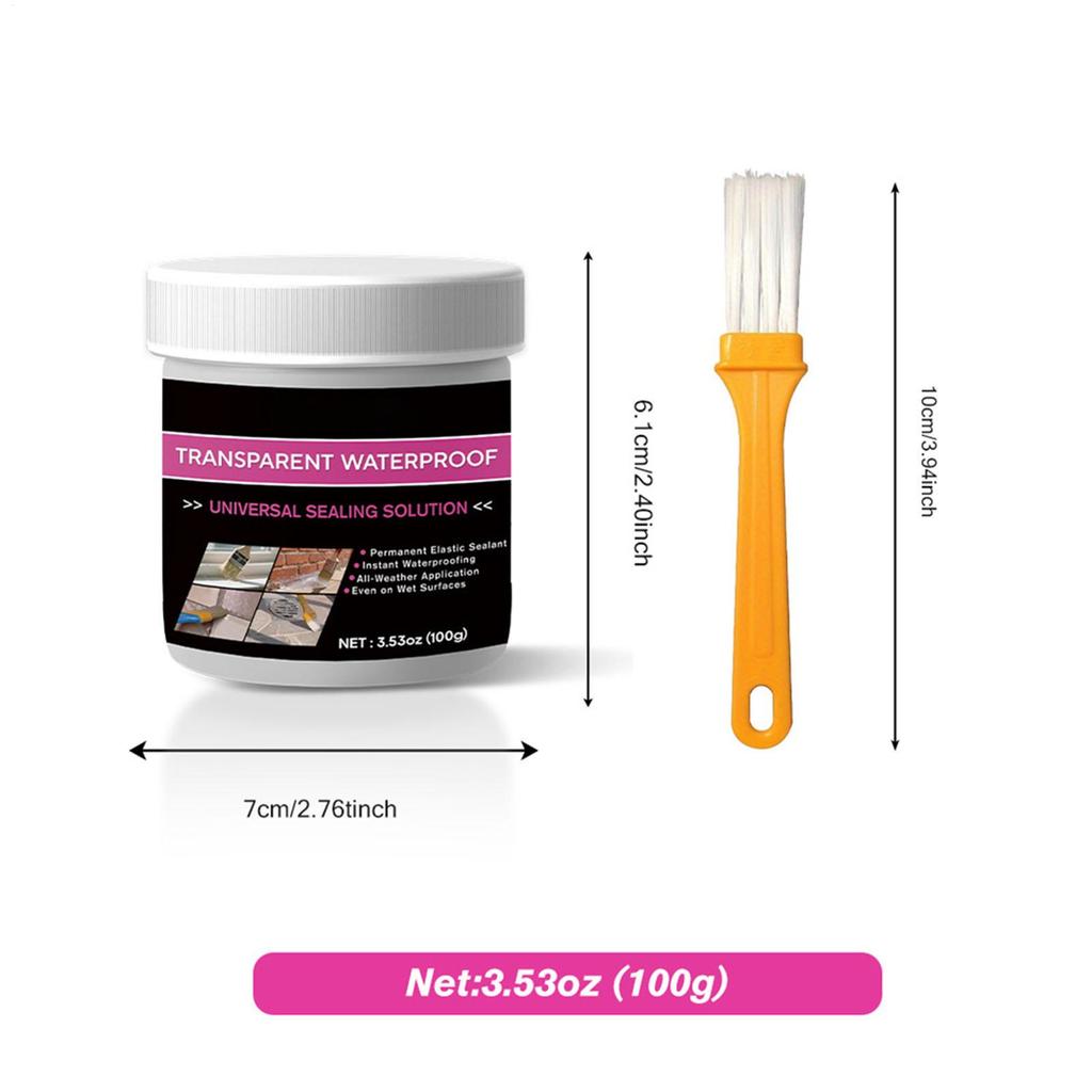 Transparent Waterproof Coating 100g Transparent Sealant Coating Bathroom Repair Adhesive For Shower Toilet Bathroom Outdoor