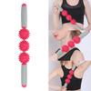 3 Balls Muscle Massage Roller Yoga Stick Body Massage Relaxation Muscle Roller StickRose Red