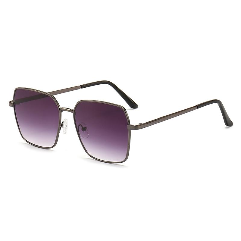 Ochelari de soare cu rame mari minimaliste din metal Ochelari de soare retro pentru navetă la modă Ochelari rezistenți la UV pentru femei