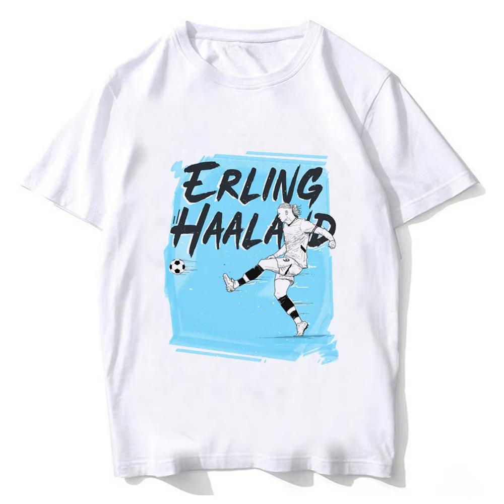Haaland Tshirt Unisex High Quality Cotton Harajuku Streetwear Fashion Popular Soft T Shirt Short Sleeve Print TShirt Streetwear
